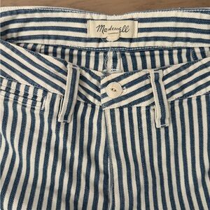 Madewell Blue and White Striped Pants